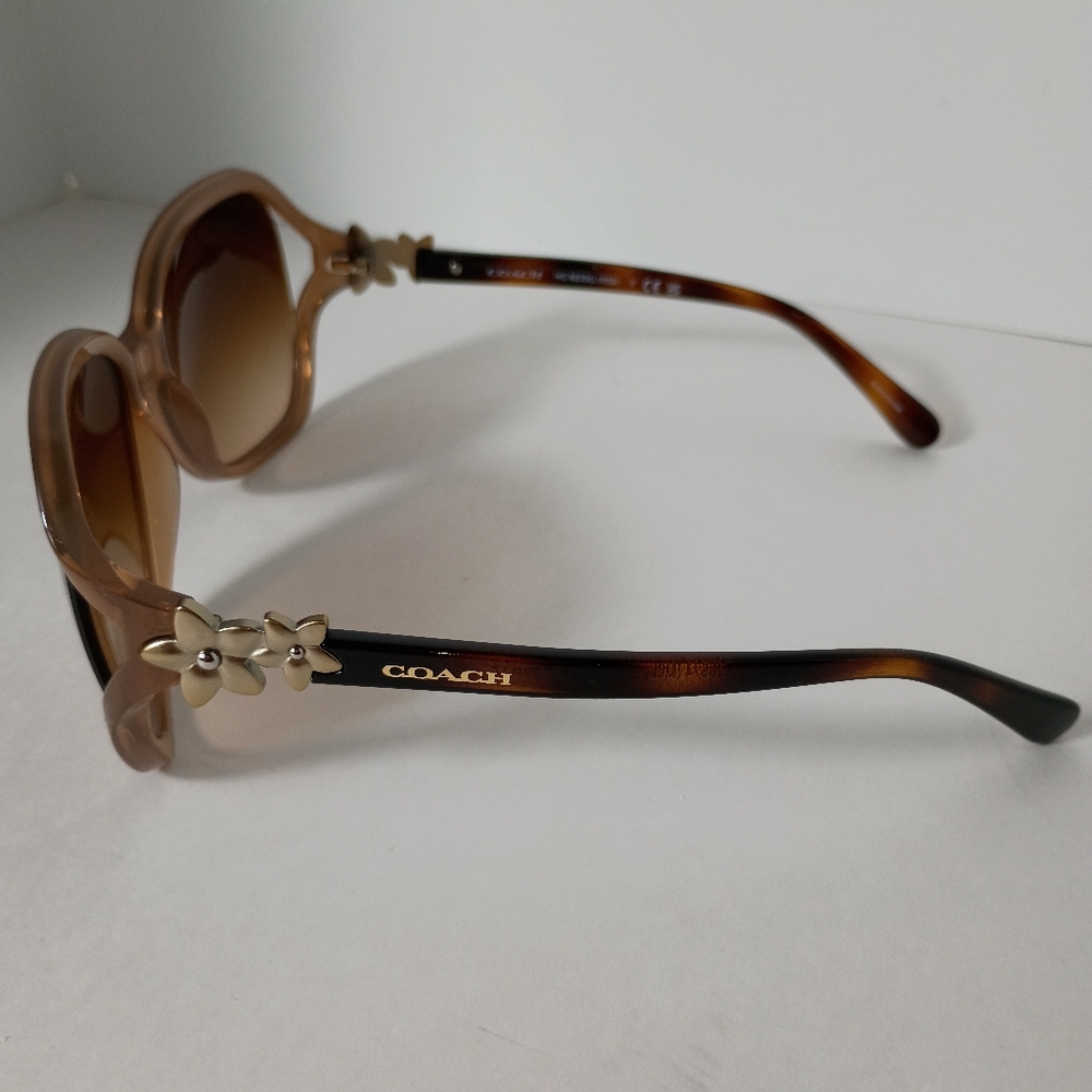 Coach Integration Flower Milky Light Brown Oversized Sunglasses - Picture 6 of 10